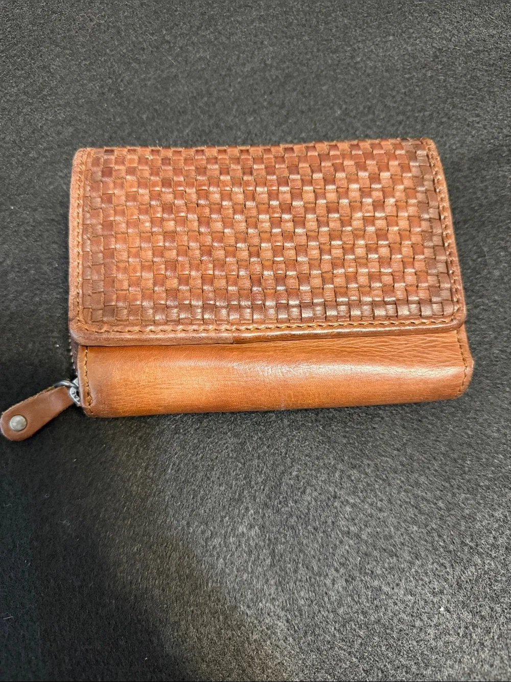 Harbour Compact Zip-Around Wallet in Brown Leather